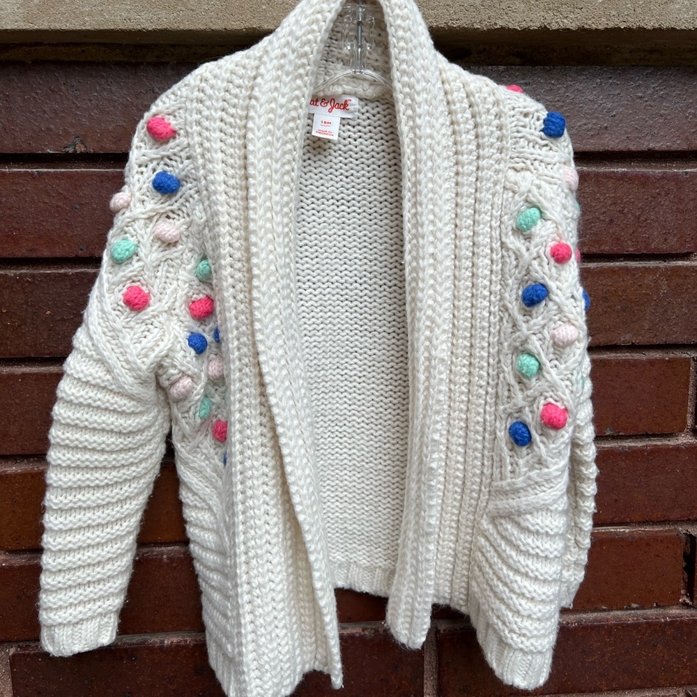 Girls Pom Pom Cardigan